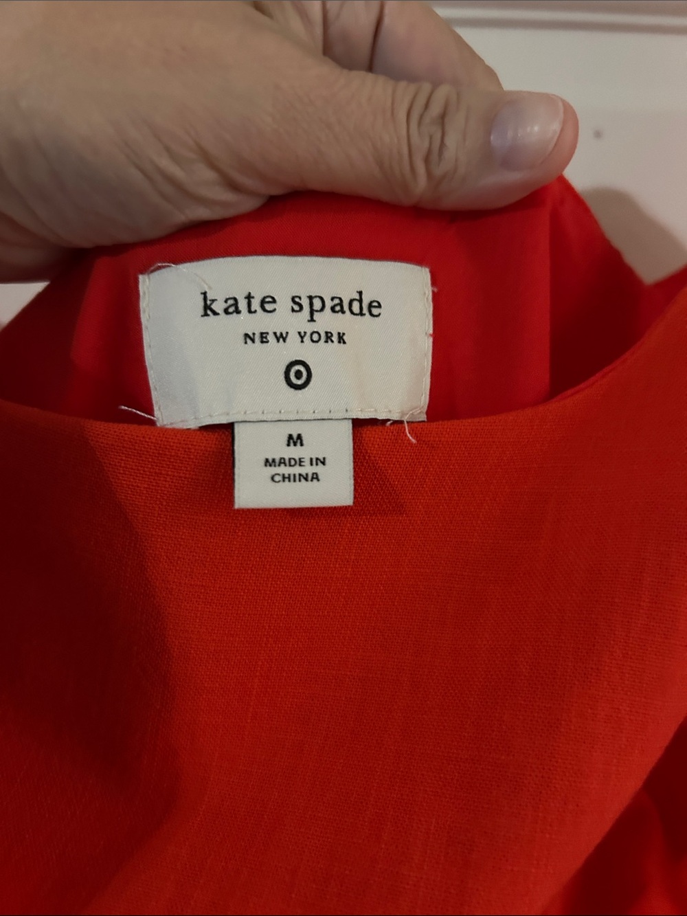 Kate Spade size Medium Vibrant Red/Orange Scallop-Hem Mini Dress - Picture 3 of 5